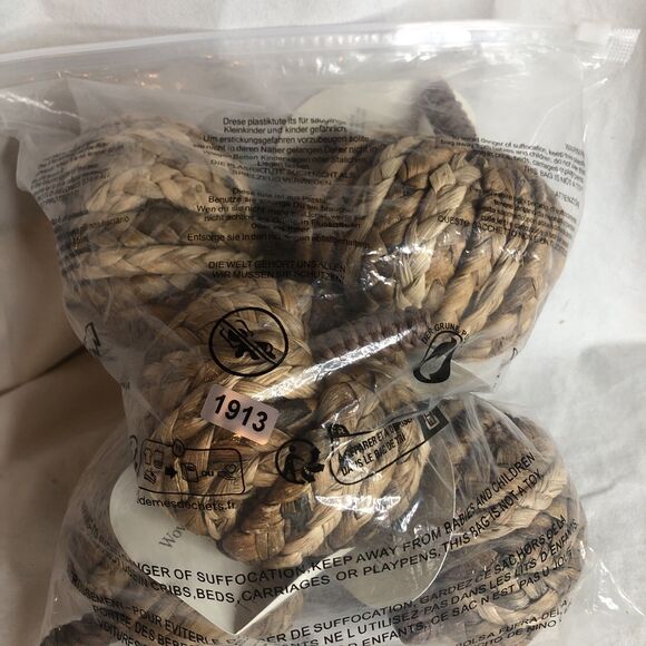 THRESHOLD Farmhouse Boho WOVEN RATTAN PUMPKINS Fall Decor Small 4" LOT OF 6 - Picture 3 of 3